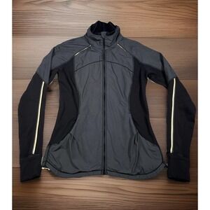 Lululemon Can't Stop Jacket Mini Hyper Stripe Black Women 6 Running Zip Pocket